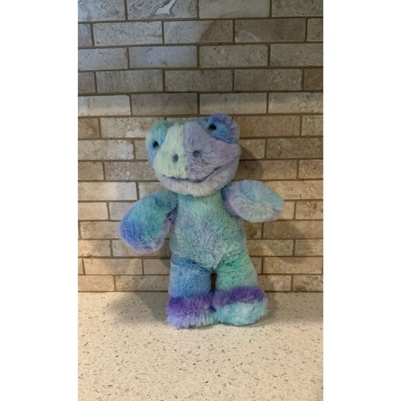 Build a Bear Tie Dye Frog Plush Blue Purple Hoppy Swirls Buddy Smallfry 9in - Picture 1 of 2